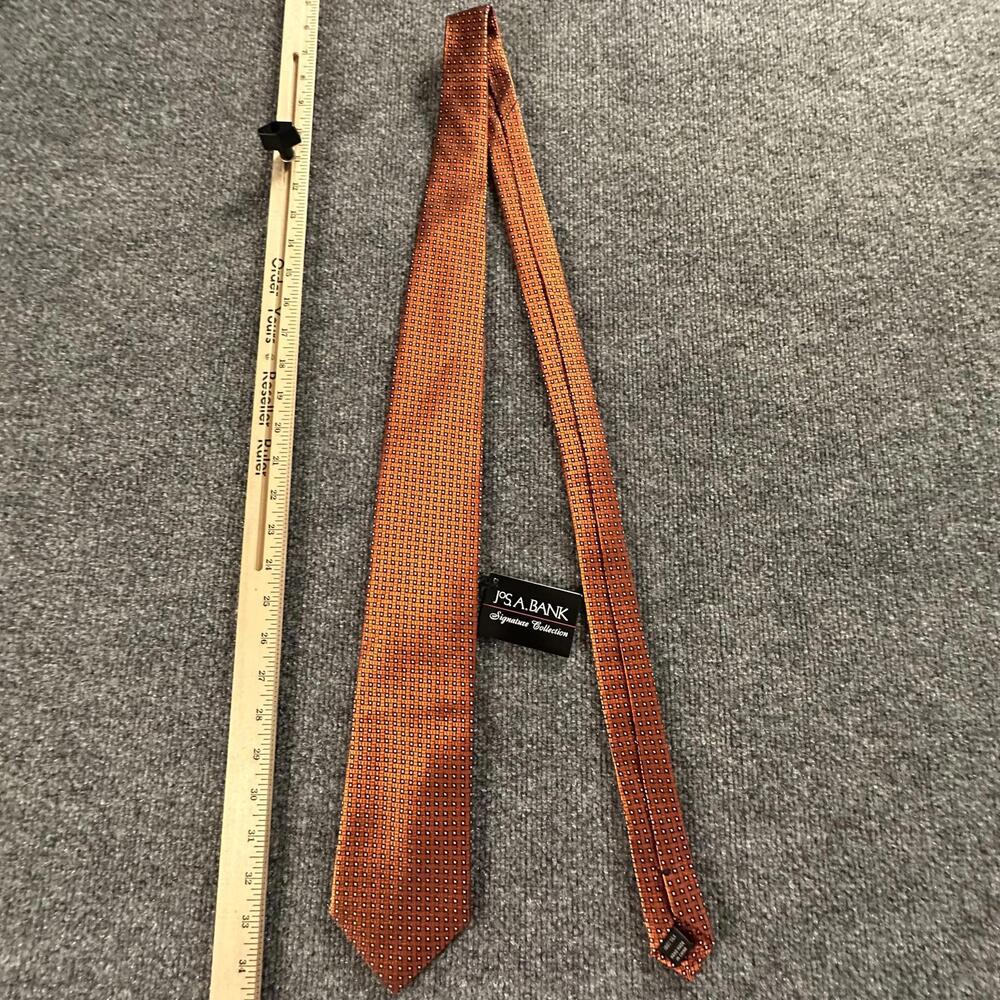 Jos. A. Bank Signature Collection Orange Geometric Silk Tie #537